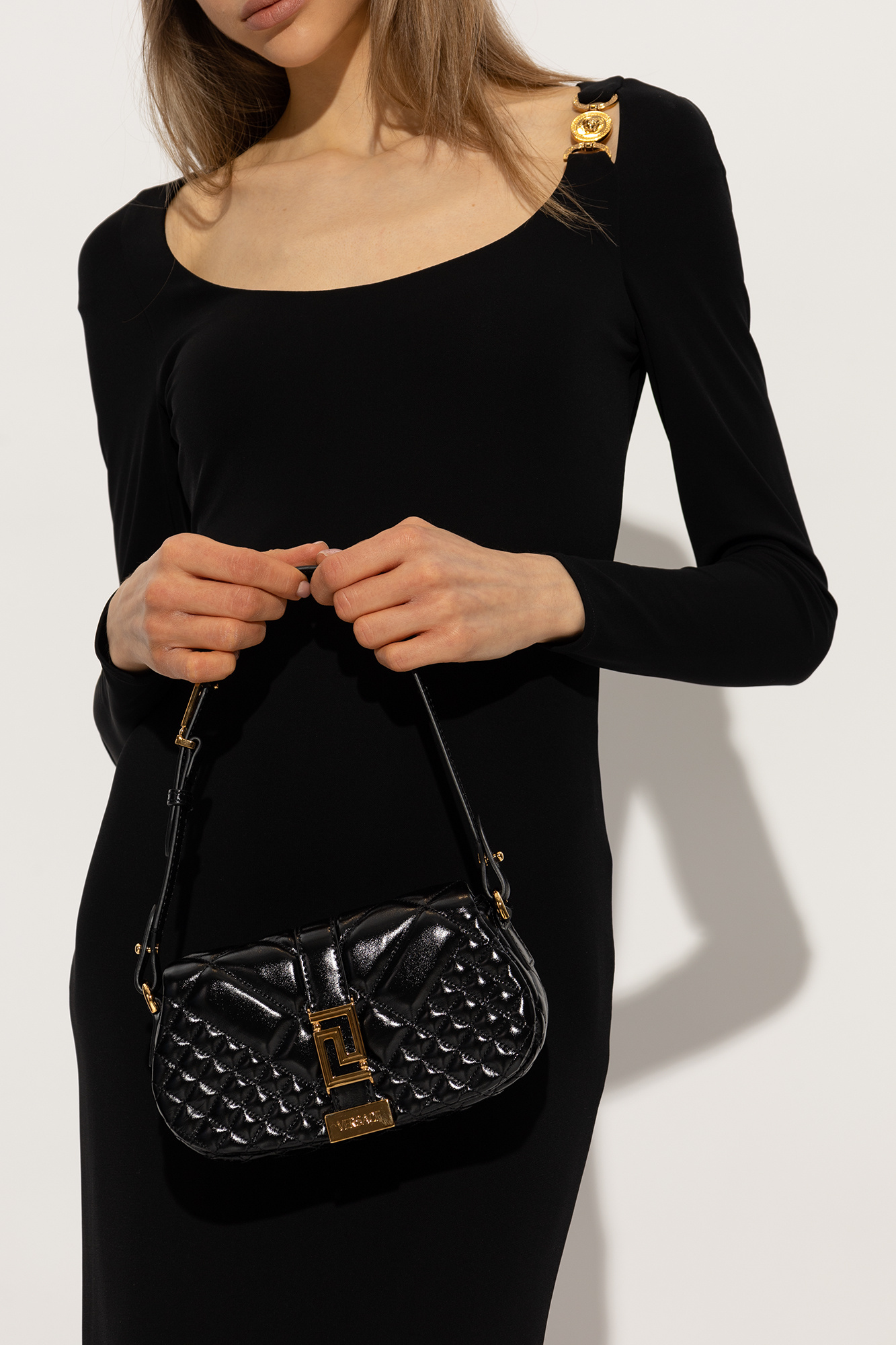 Versace quilted shoulder on sale bag